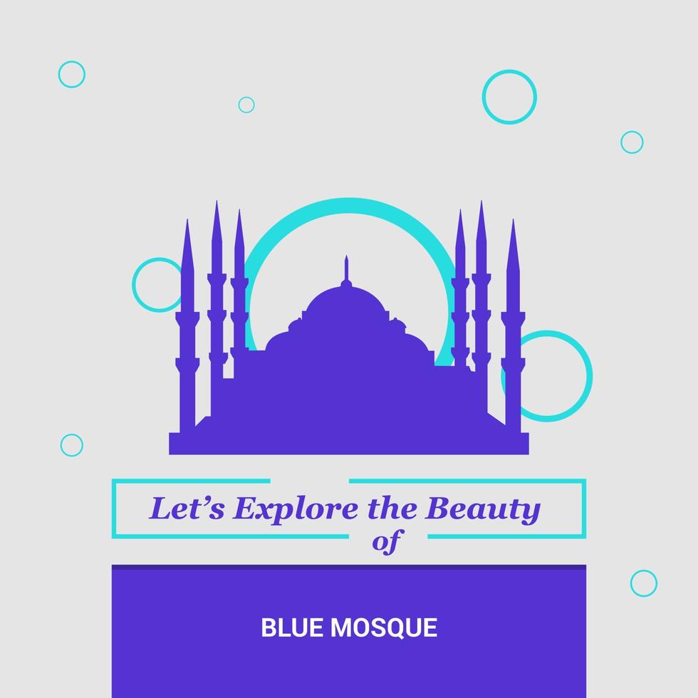 vamos explorar a beleza da mesquita azul istambul turquia marcos nacionais vetor