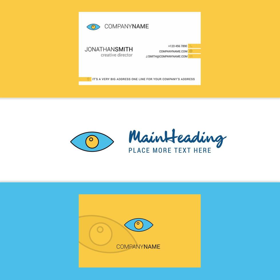 logotipo de olho bonito e vetor de design vertical de cartão de visita