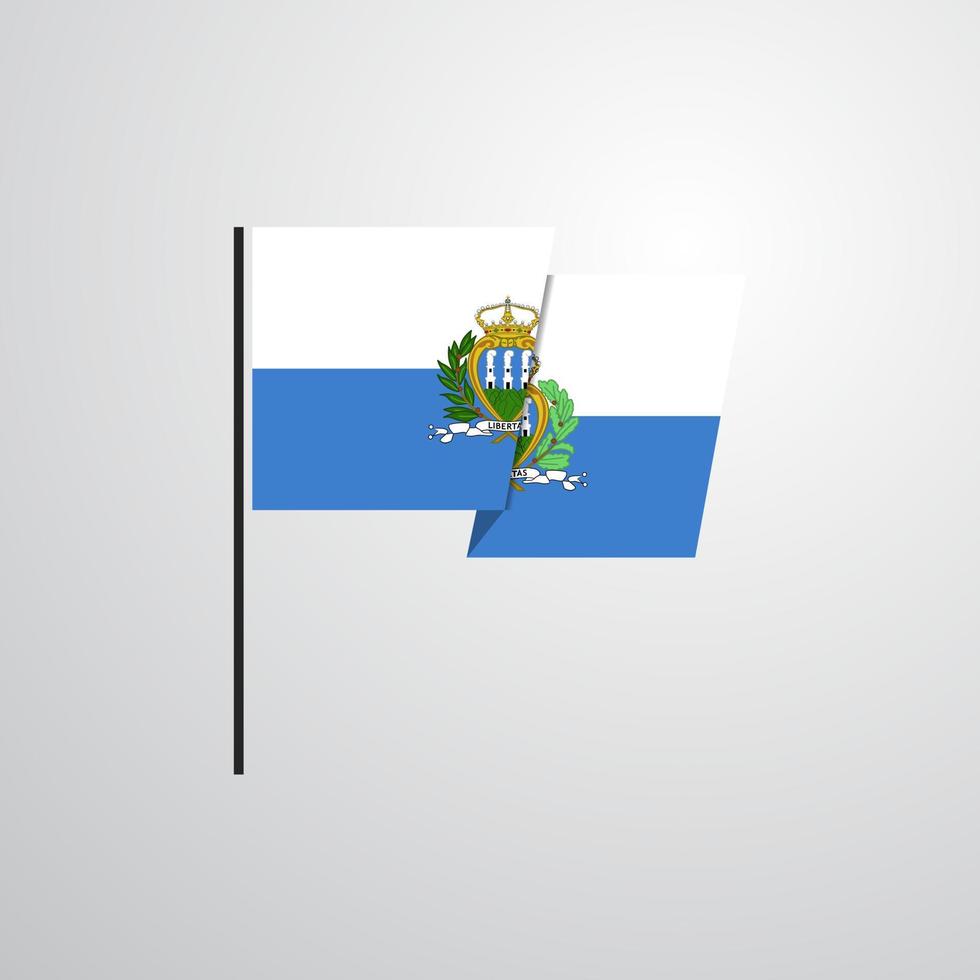 vetor de design de bandeira acenando de san marino