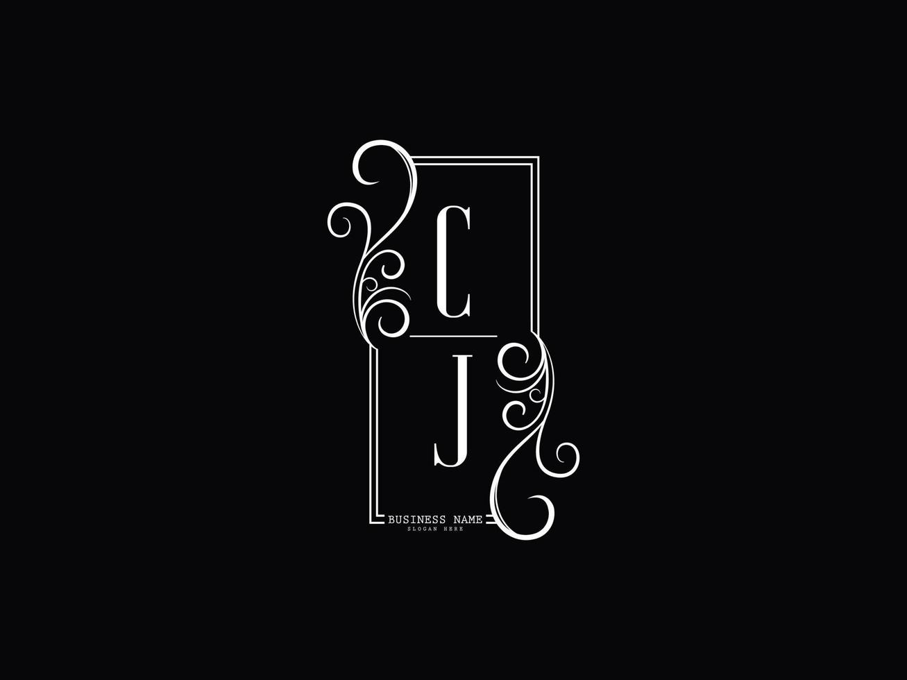 logotipo de luxo da carta cj, design de ícone do logotipo premium cj jc vetor