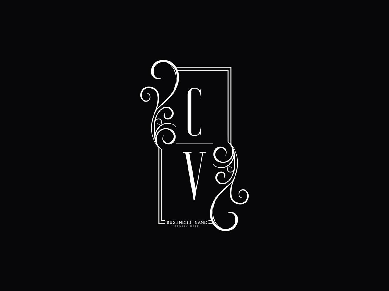 logotipo de luxo carta cv, design de ícone de logotipo premium cv vc vetor
