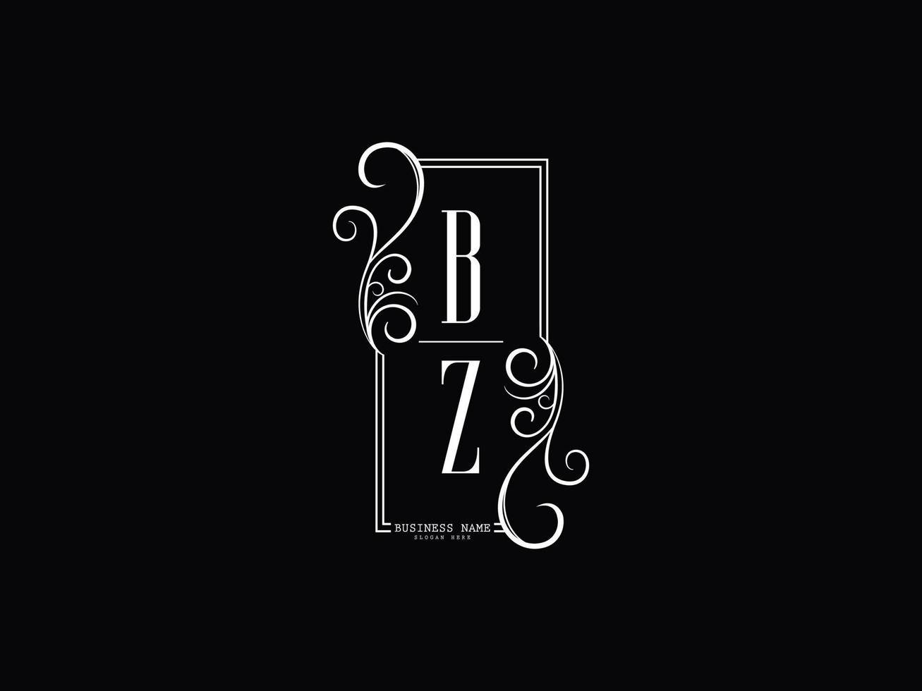 imagem do logotipo das iniciais bz, design de logotipo de letra de luxo bz zb vetor