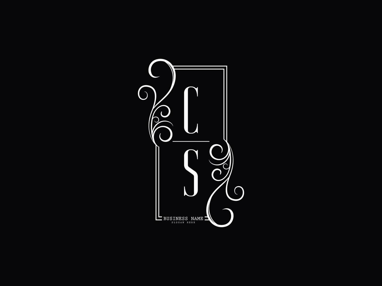 logotipo de luxo da letra cs sc, design de ícone de logotipo premium cs sc vetor
