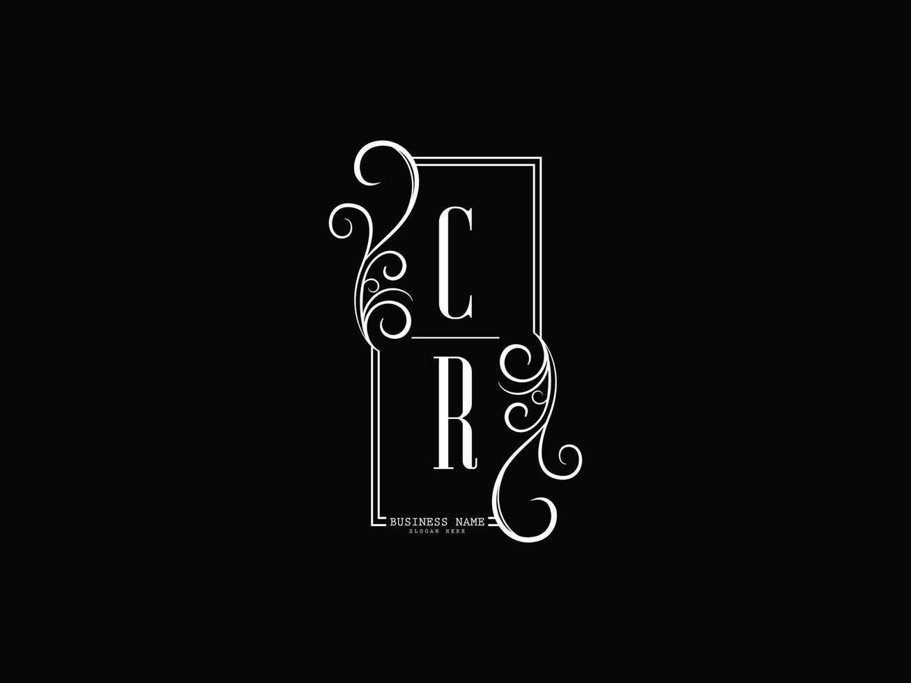 logotipo de luxo letra cr, design de ícone de logotipo premium cr rc vetor