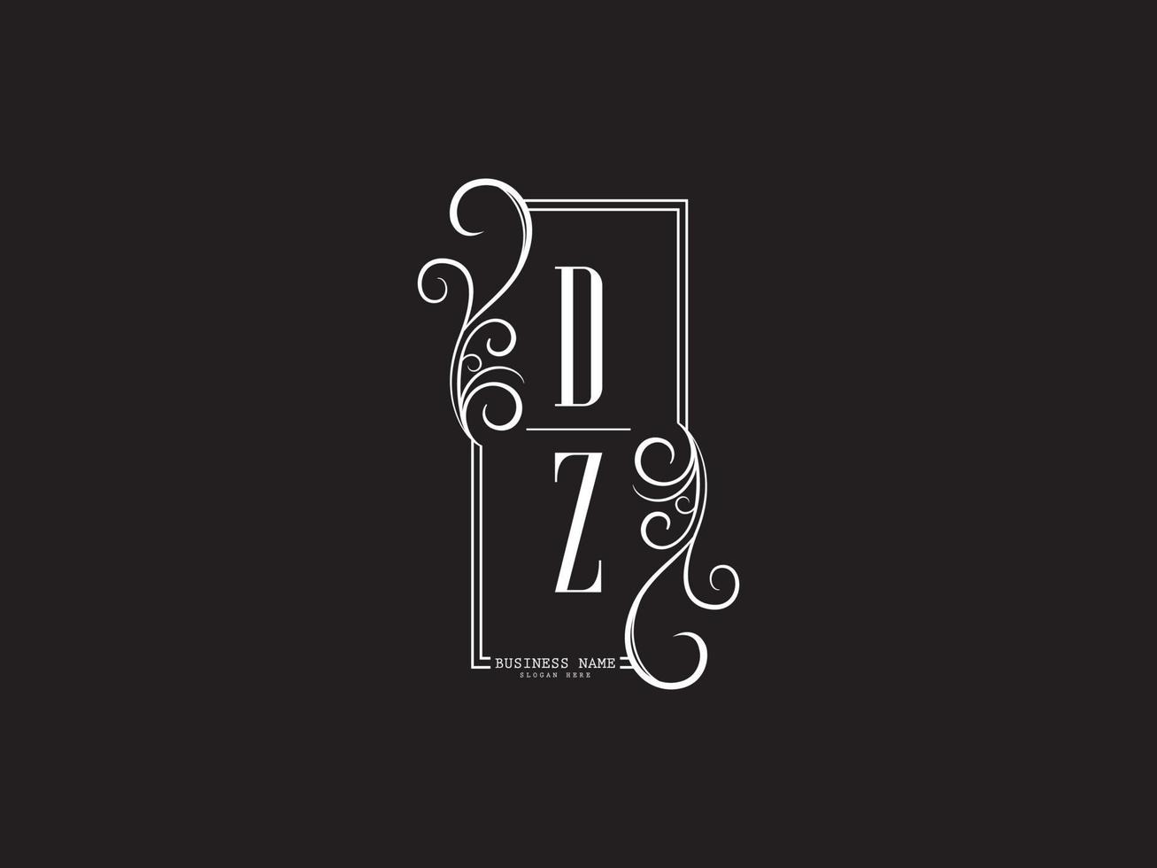 ícone de logotipo de luxo dz, design de logotipo de carta dz criativo para negócios vetor