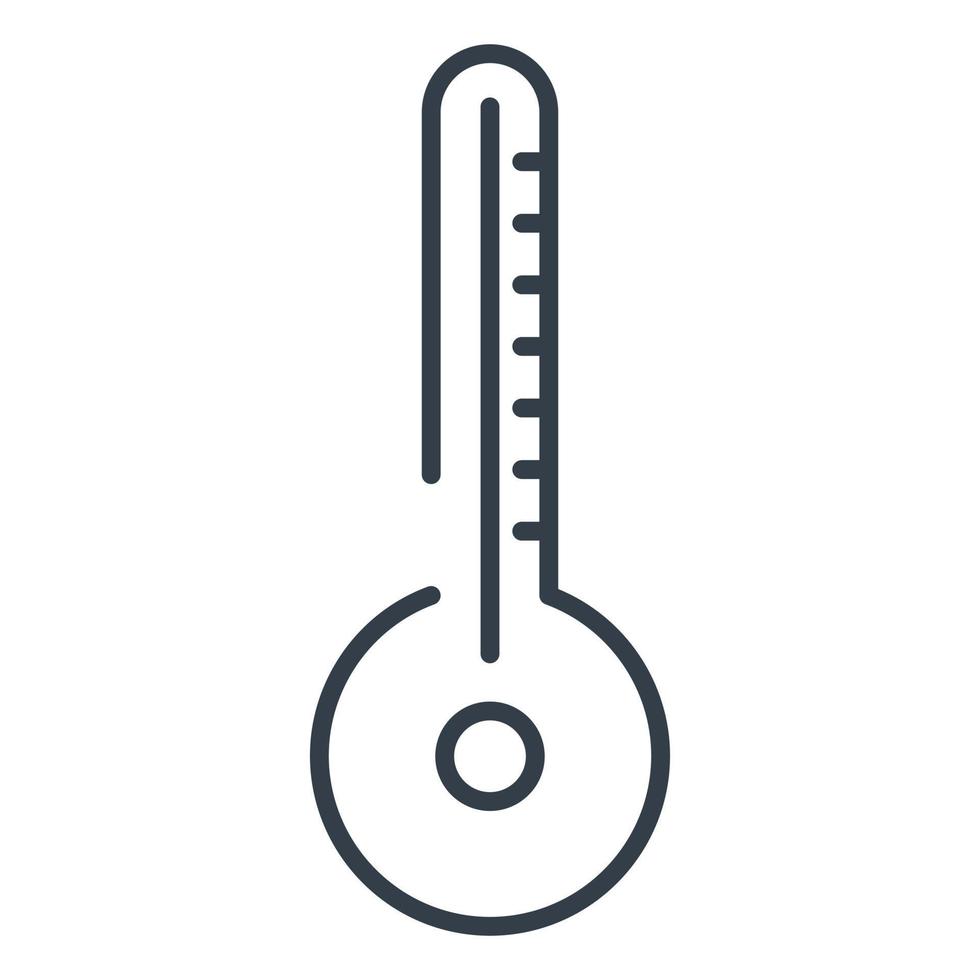 ícone isolado de vetor de um termômetro de mercúrio para medir a temperatura.