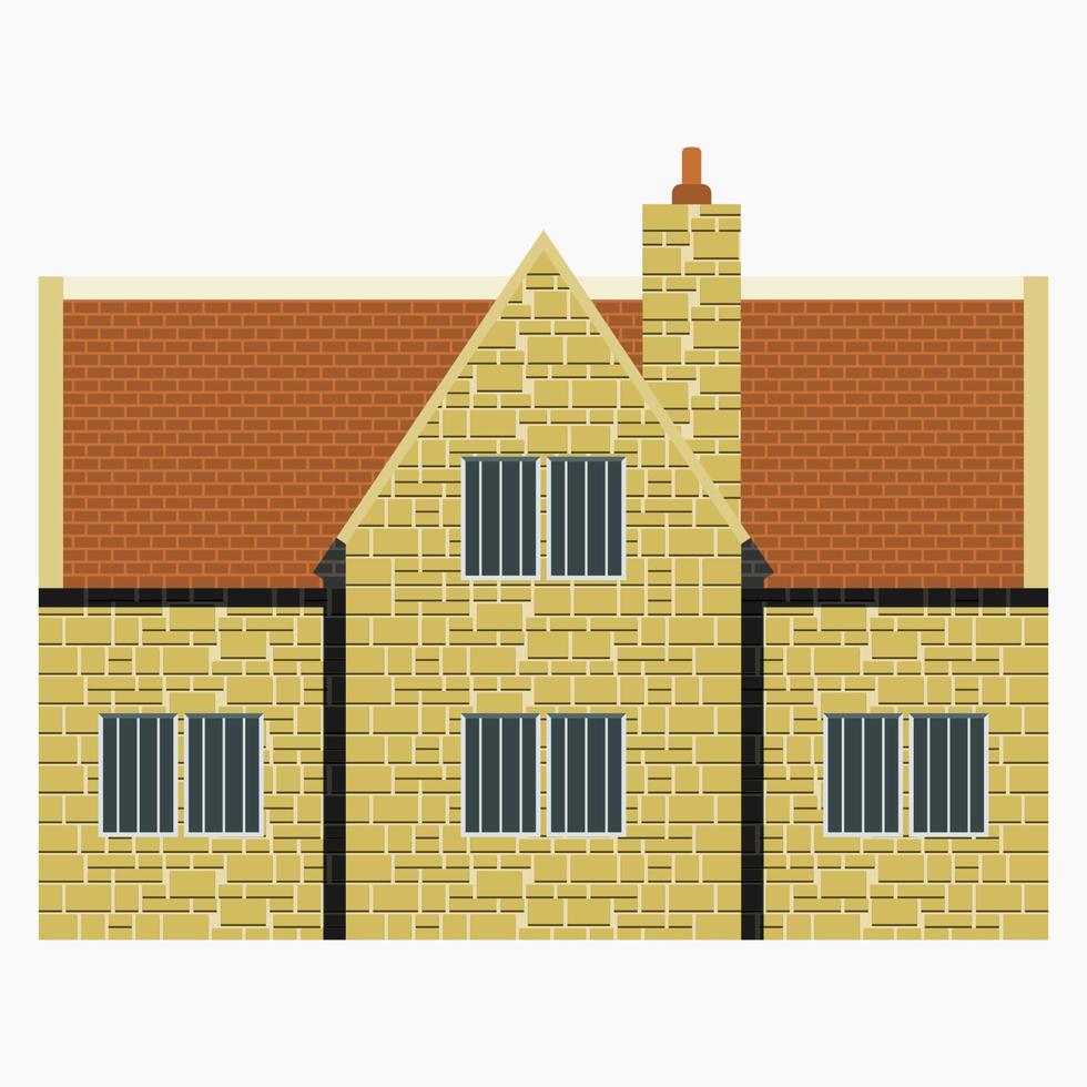 vista lateral editável ilustração vetorial tradicional de construção de casa inglesa para tradição cultural da inglaterra e design relacionado à história vetor