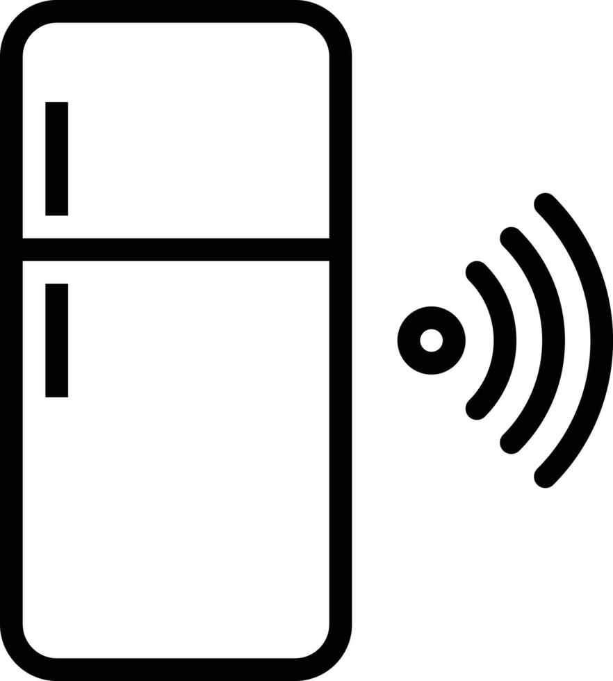 comida de conectividade wifi de geladeira - ícone de contorno vetor