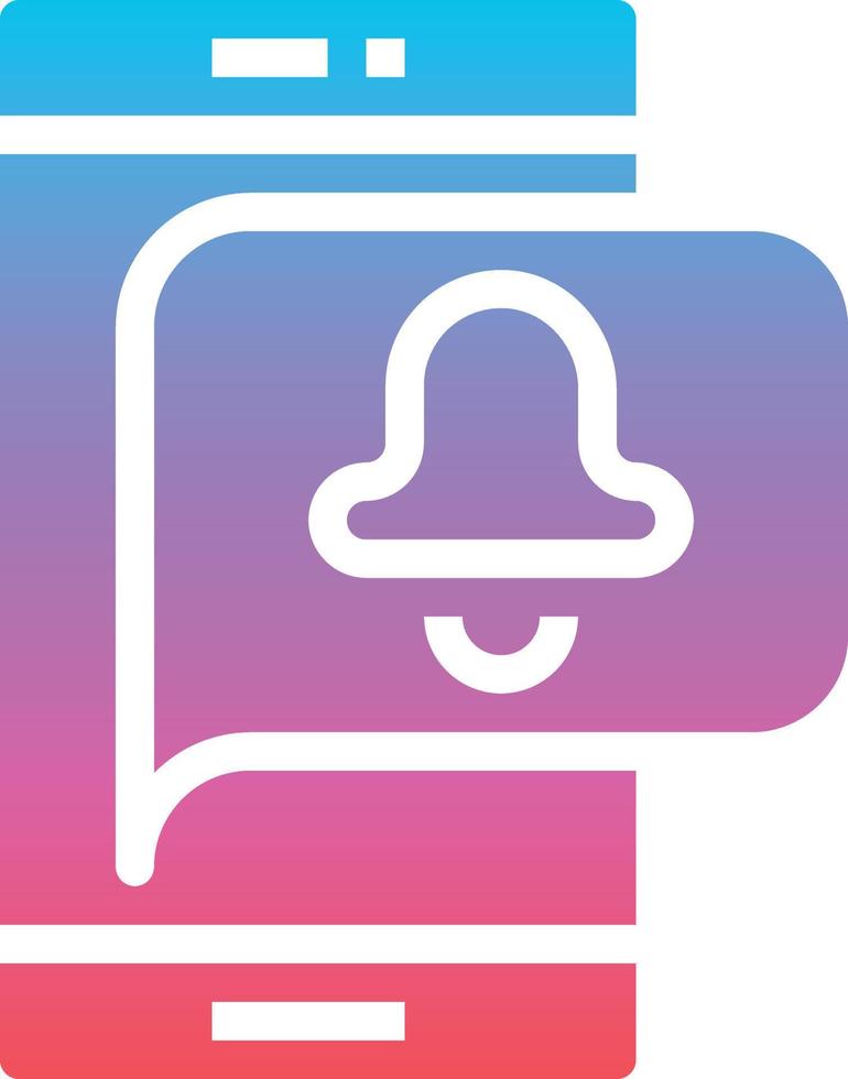 sino de smartphone móvel de notificação - ícone sólido gradiente vetor