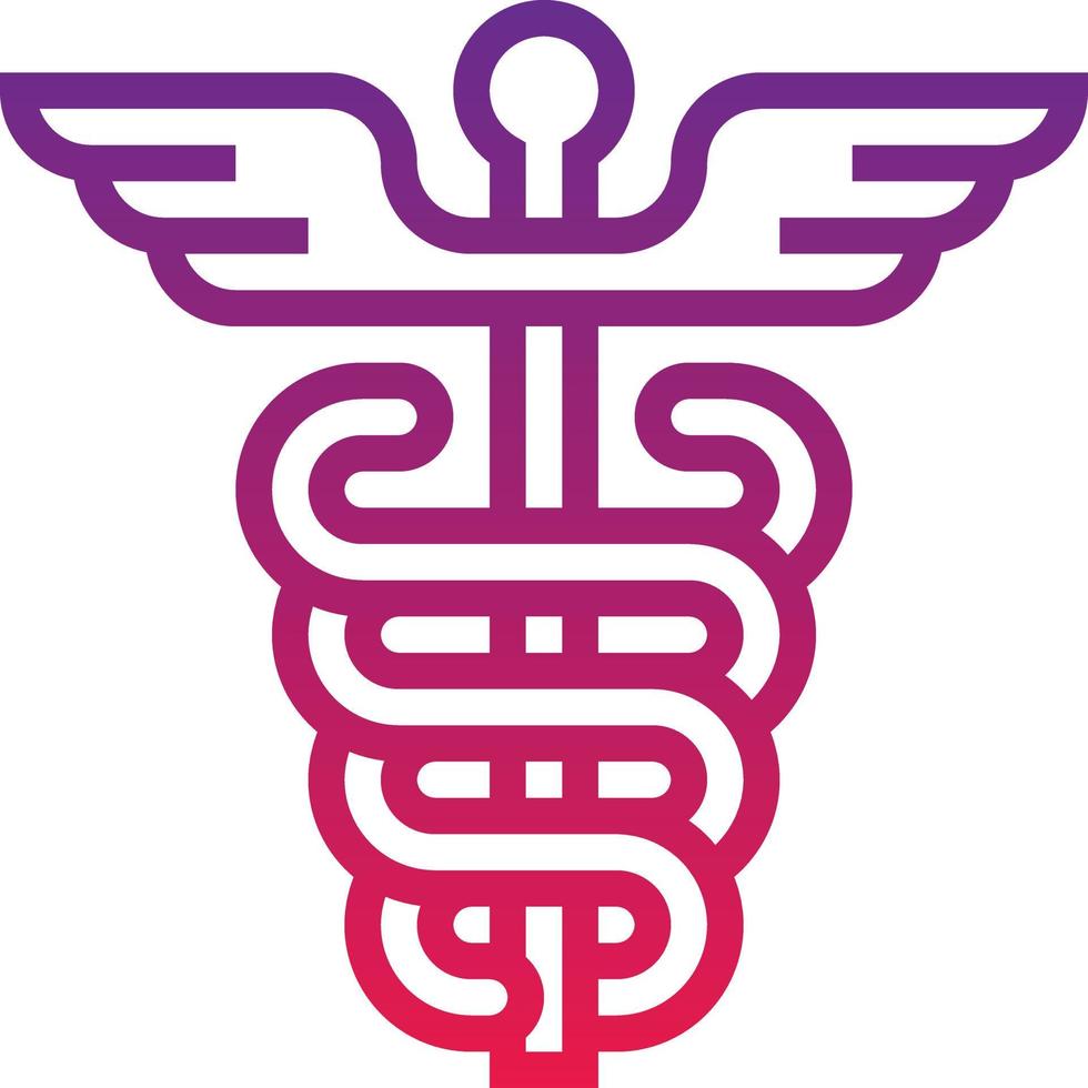 médico de saúde caduceu - ícone de gradiente vetor