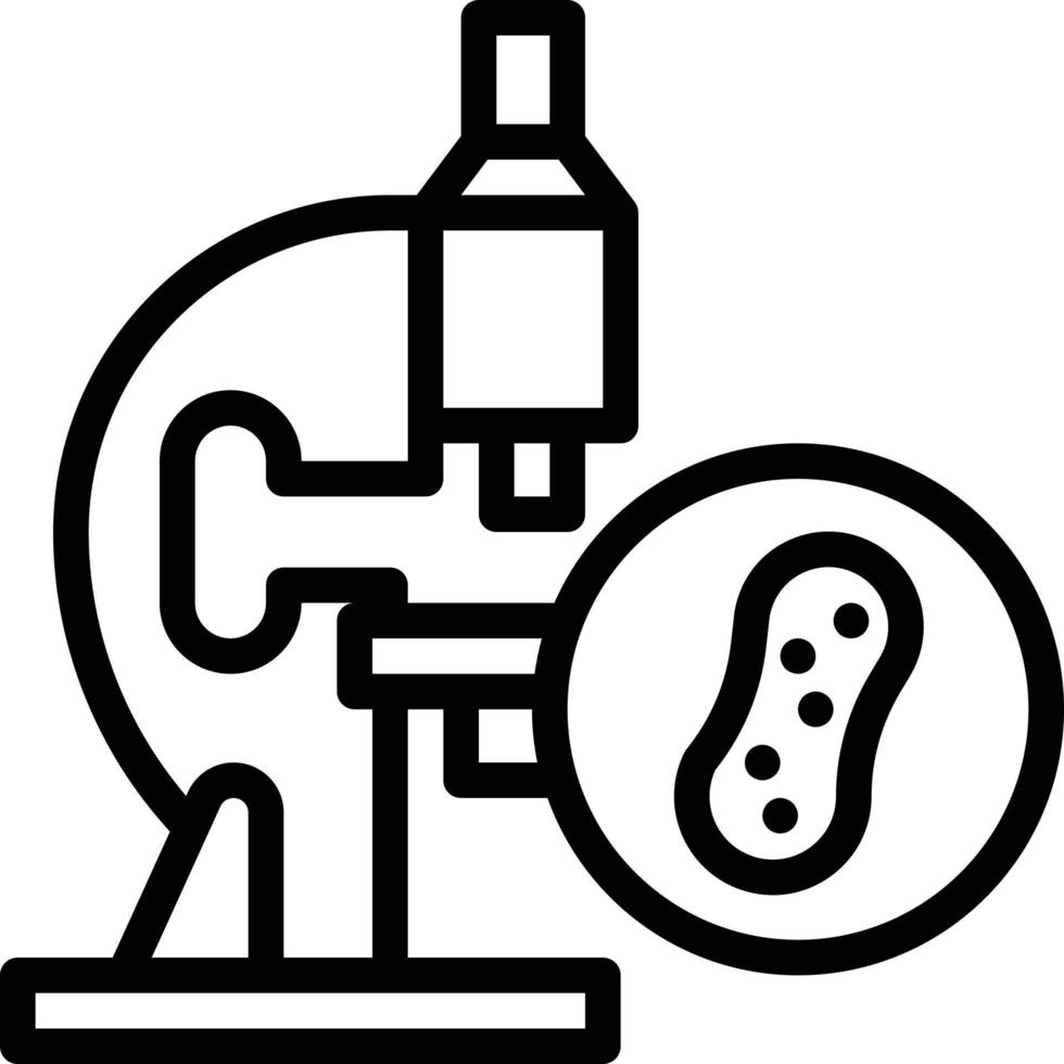 microscópio de bactérias de laboratório de biologia - ícone de contorno vetor