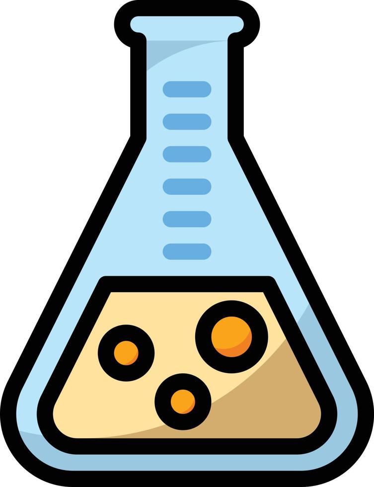 bolha de tubo de ensaio de laboratório de ciências - ícone de contorno preenchido vetor