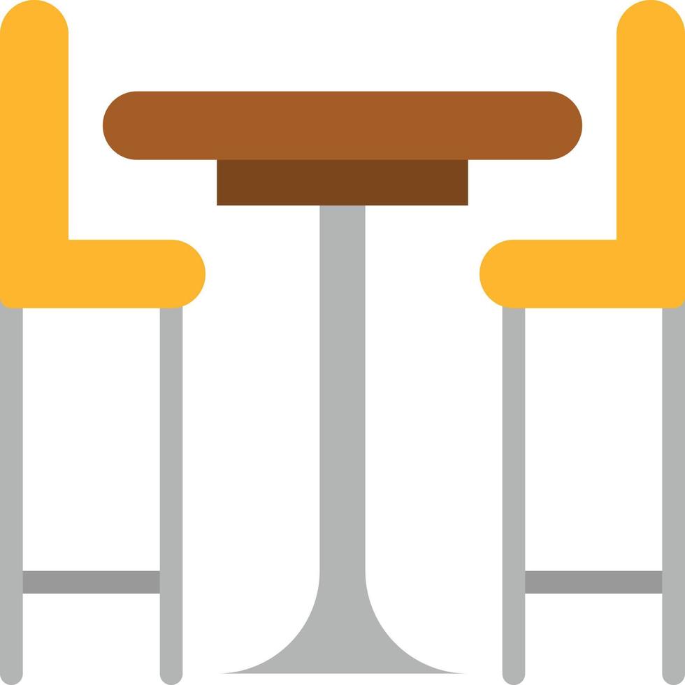 mesa de café cadeira móveis de mesa de reunião - ícone plano vetor