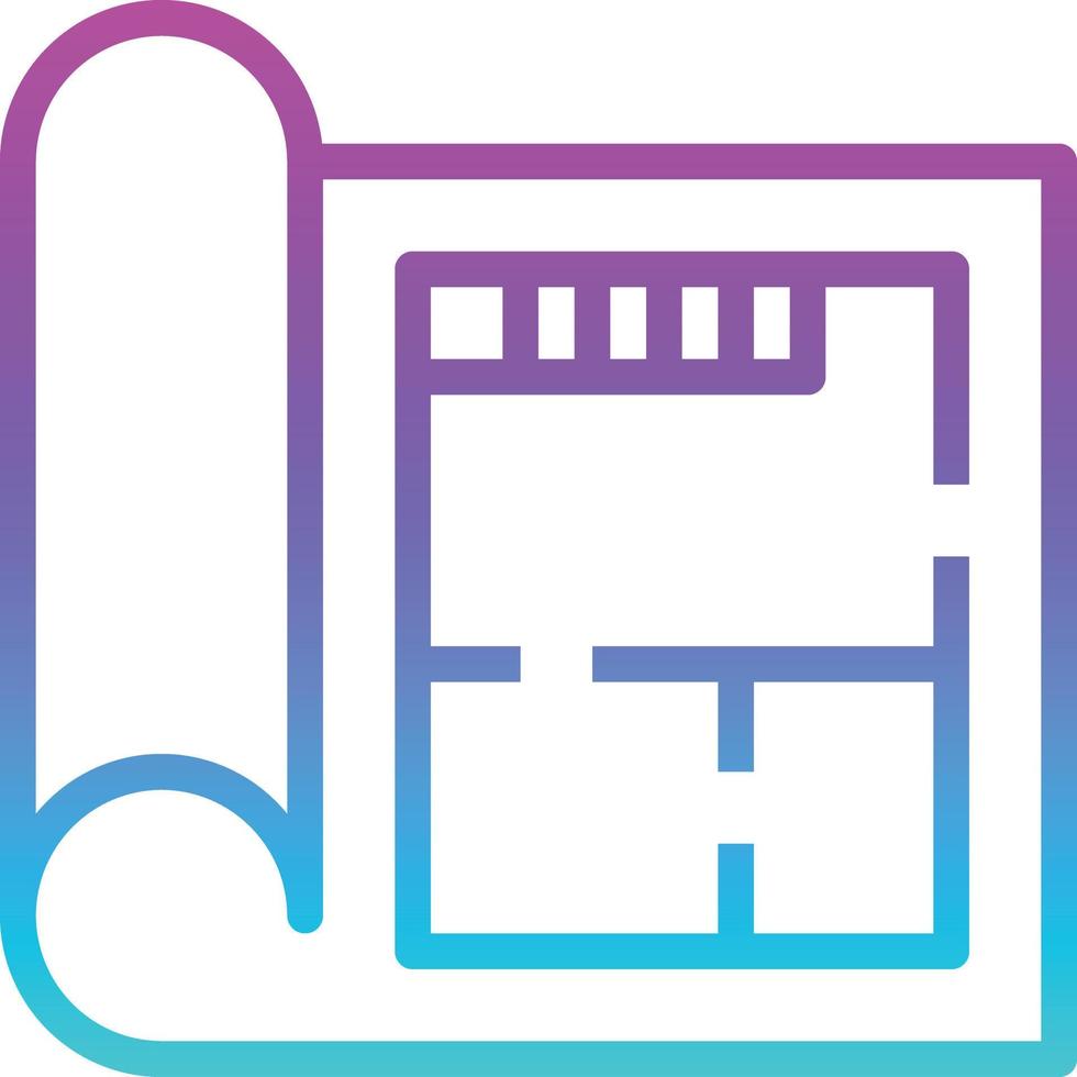 plano de construção construir novo - ícone de gradiente vetor
