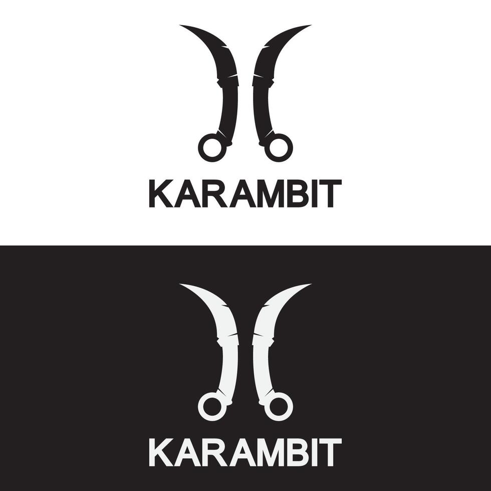 modelo de vetor de design de logotipo de ícone de faca karambit
