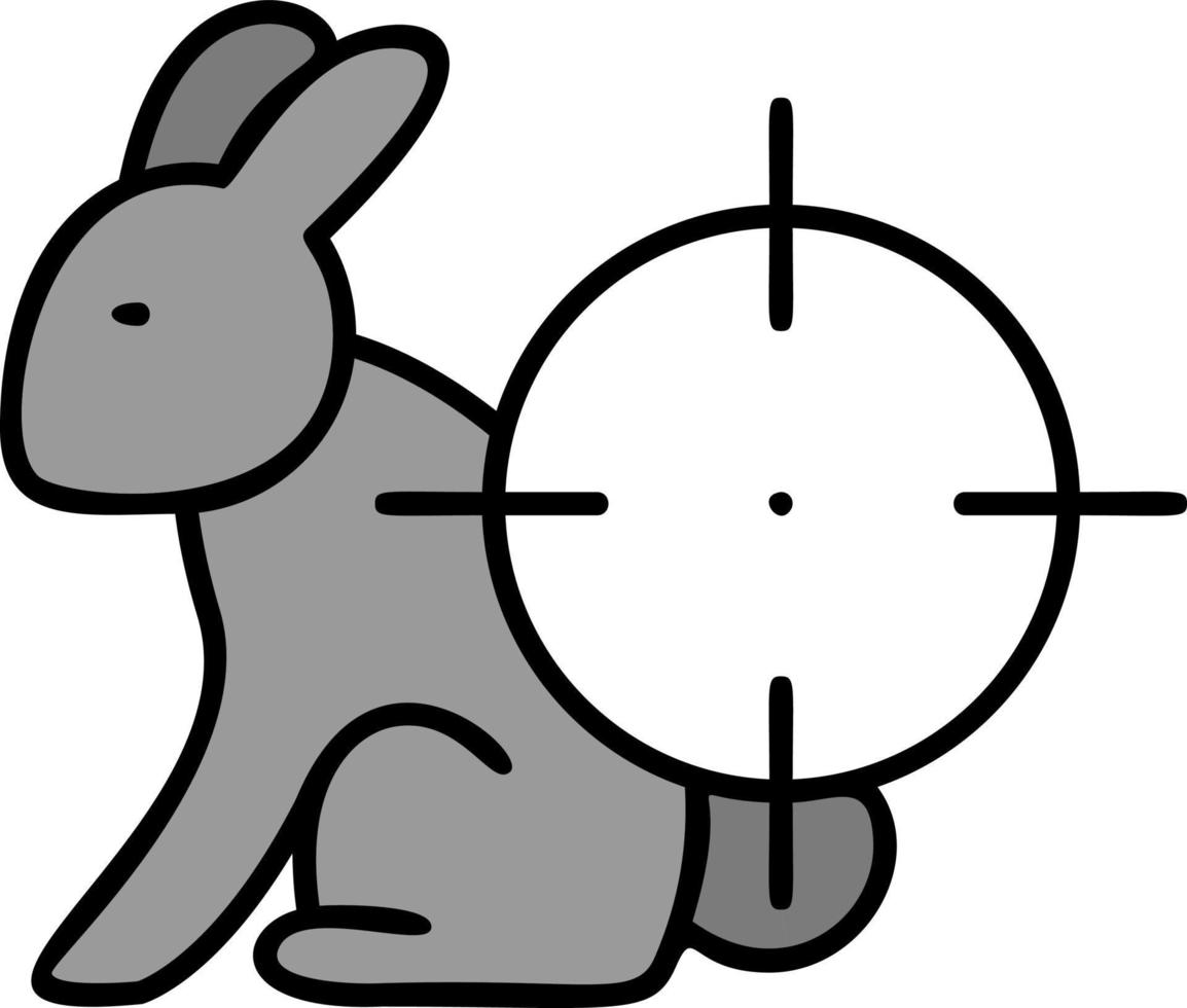 coelho, ícone de cor caçador vetor