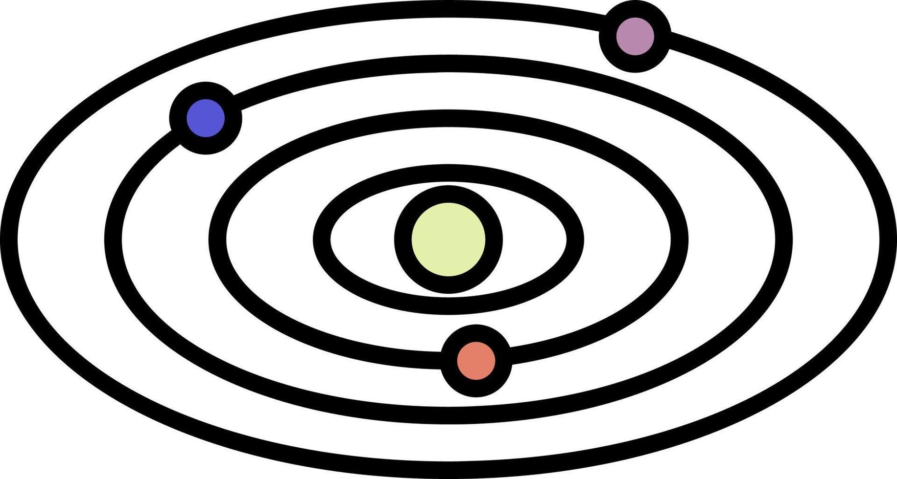 ícone de cor de galáxia, espaço, planetas vetor
