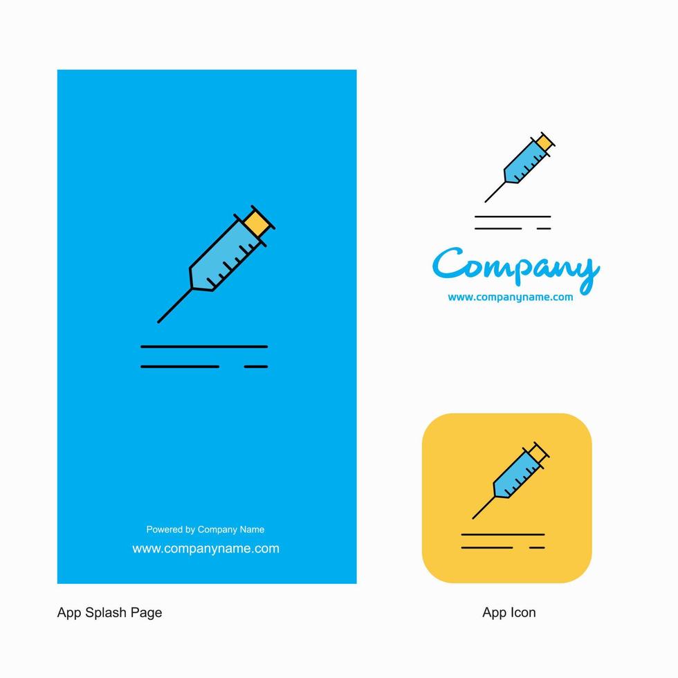 ícone do aplicativo de logotipo da empresa de injeção e design de página inicial elementos de design de aplicativo de negócios criativos vetor