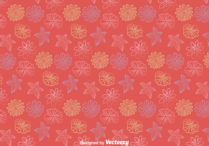 Linha Flores Vector Pattern