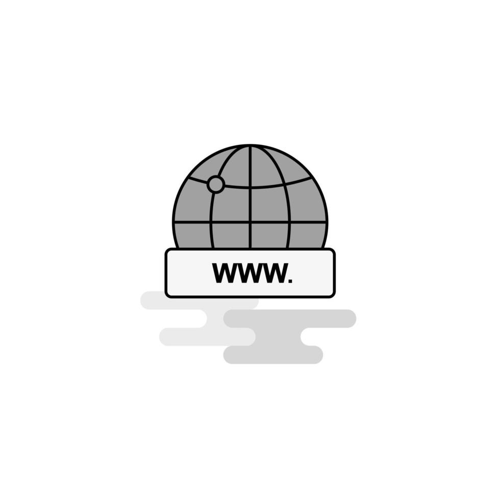 linha plana de ícone da web de internet cheia de vetor de ícone cinza