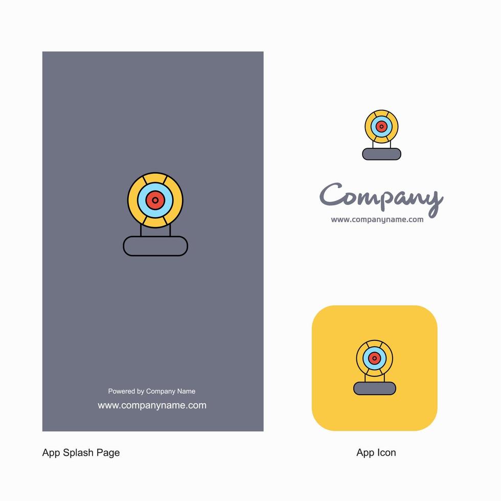 ícone do aplicativo de logotipo da empresa de microfone e design de página inicial elementos de design de aplicativo de negócios criativos vetor