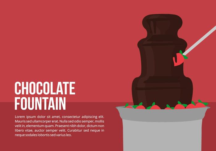 Fonte de Chocolate com Morangos Vector