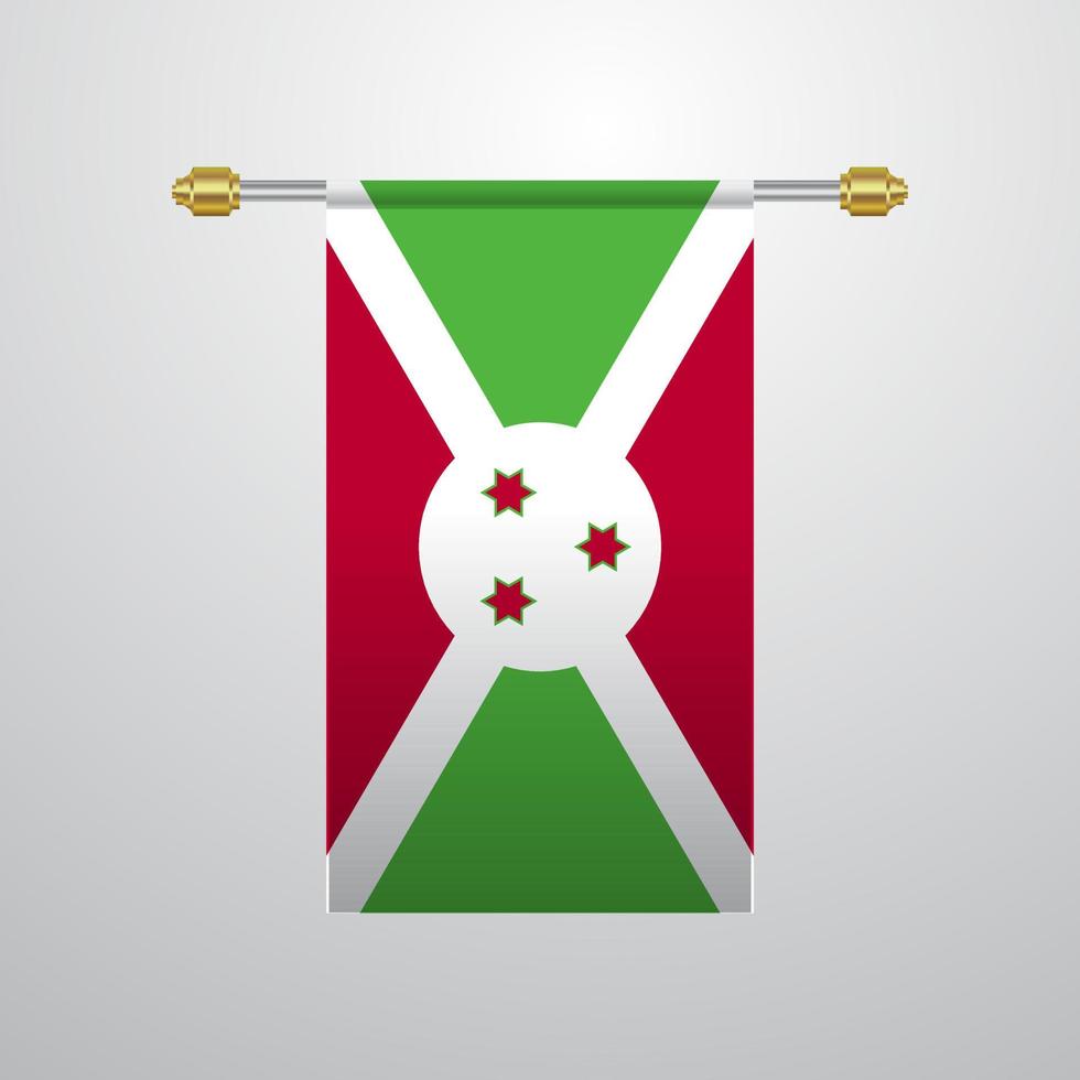 bandeira pendurada do burundi vetor