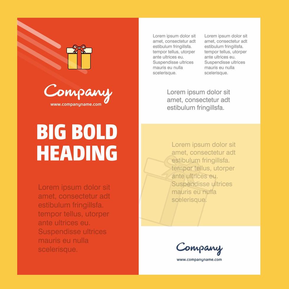 modelo de cartaz de empresa de negócios giftbox com lugar para fundo de vetor de texto e imagens