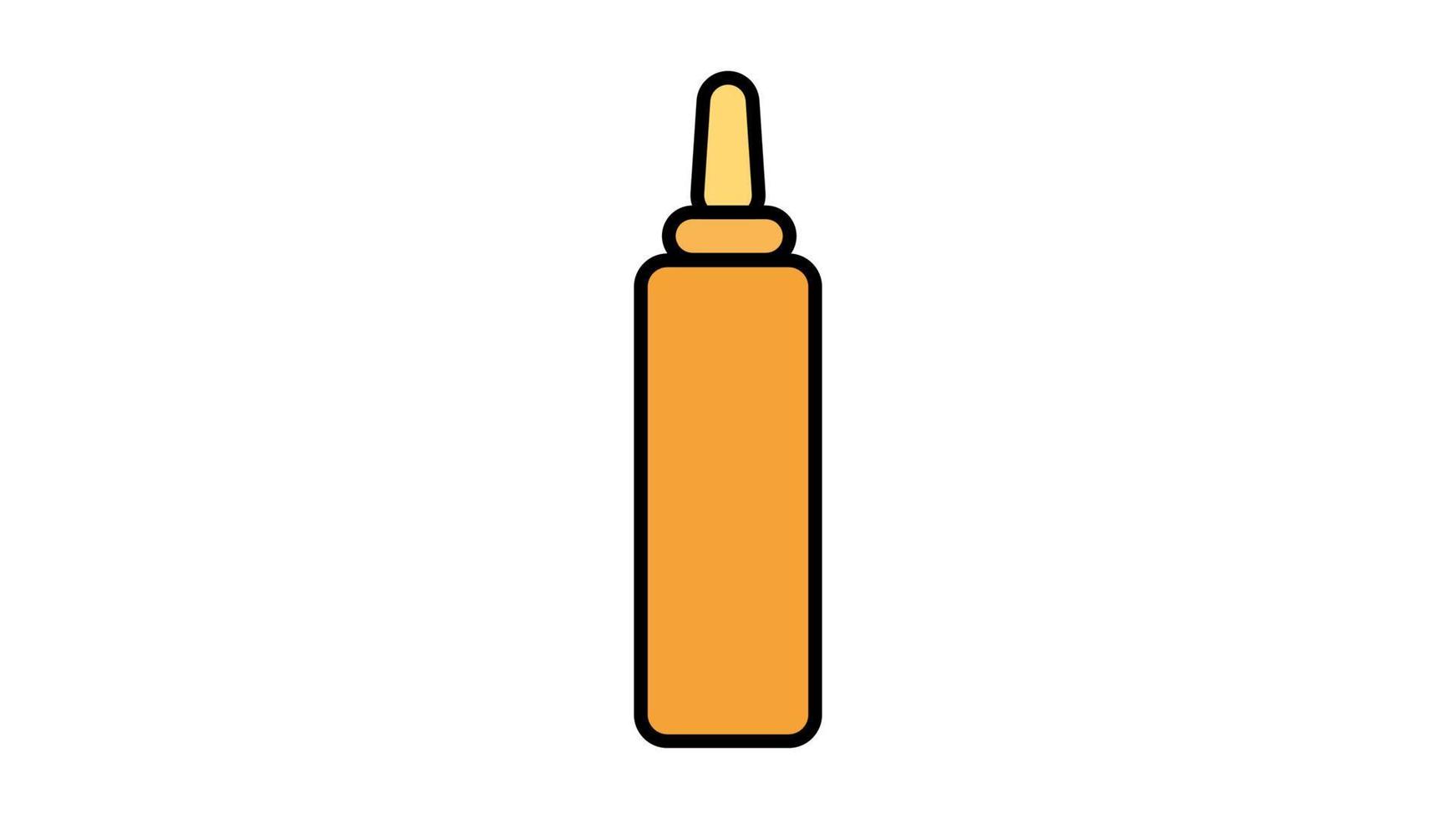 garrafa de plástico amarelo de desenho vetorial com mostarda vetor