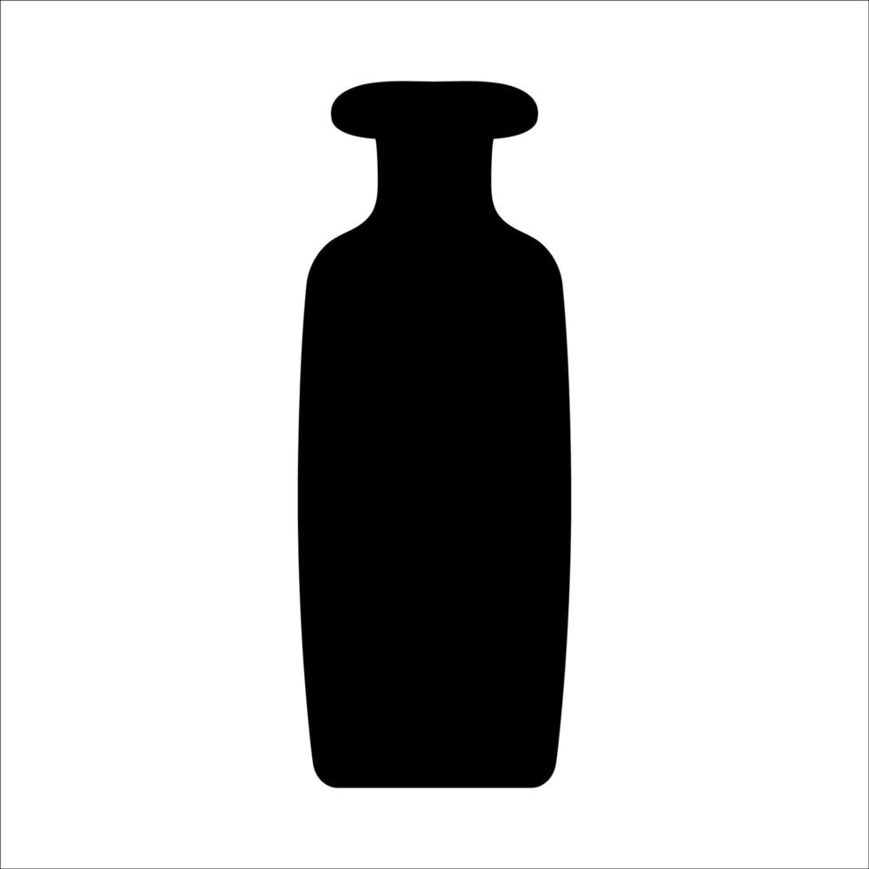 ilustração em vetor preto de vaso de cerâmica moderno. único elemento no estilo boho moderno isolado no fundo branco