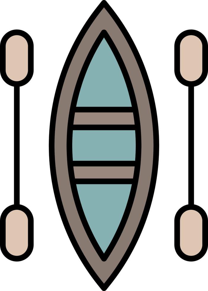 ícone de cor de remos de barco vetor