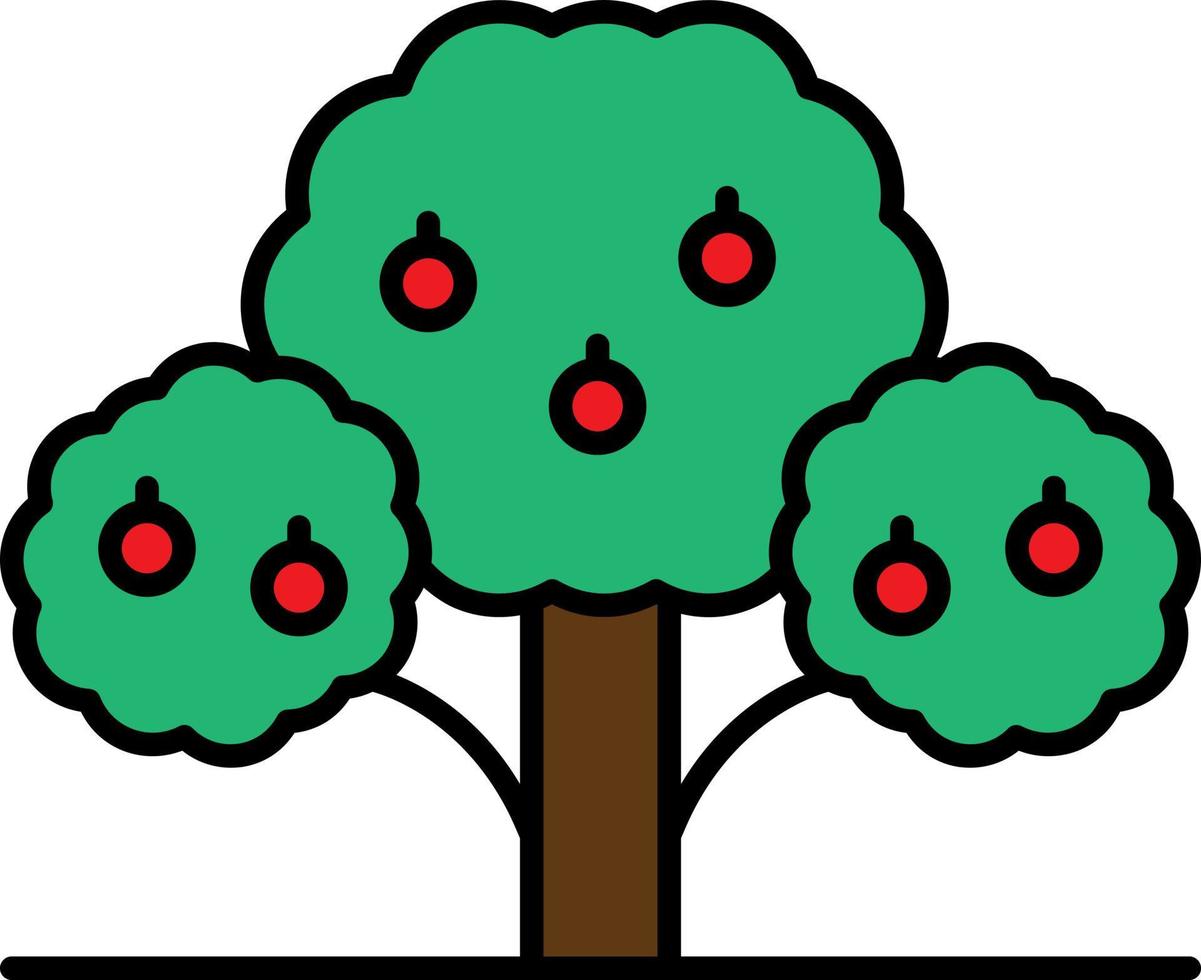árvore, ícone de cor de fruta-pão vetor