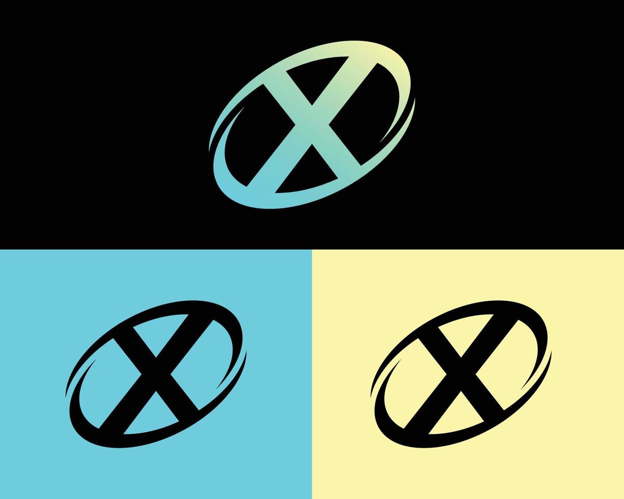 carta criativa x modelo de design de logotipo vetor