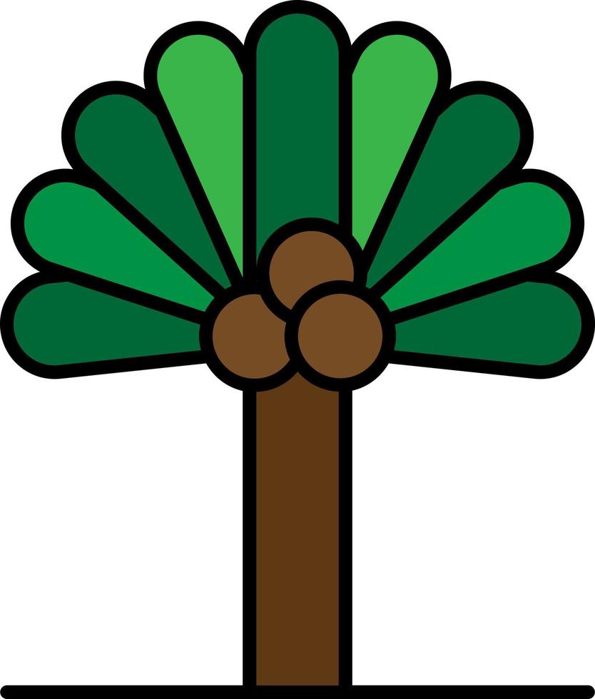 árvore, ícone de cor de coco vetor