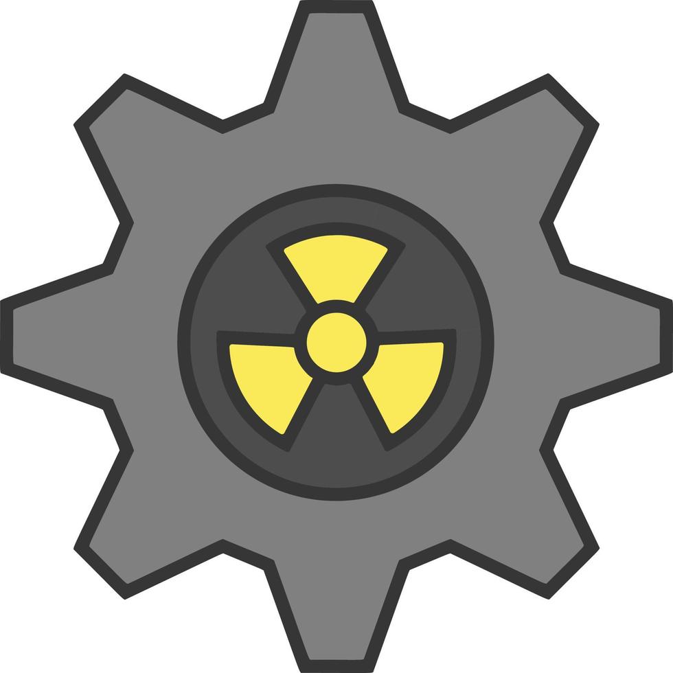 roda dentada com ícone de cor de sinal de radiação vetor