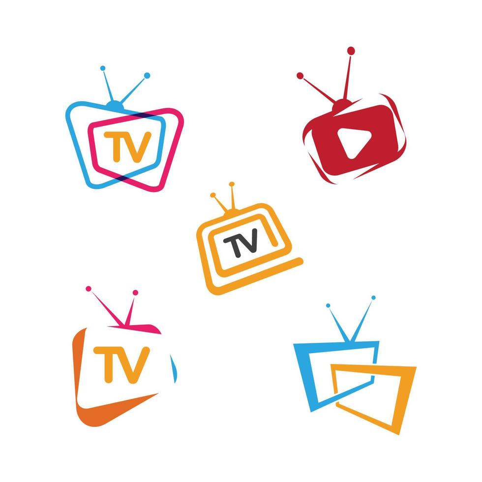 design de ilustração vetorial de logotipo de ícone de tv vetor