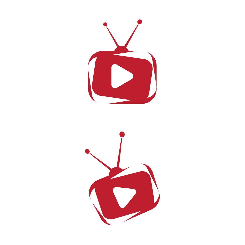 design de ilustração vetorial de logotipo de ícone de tv vetor