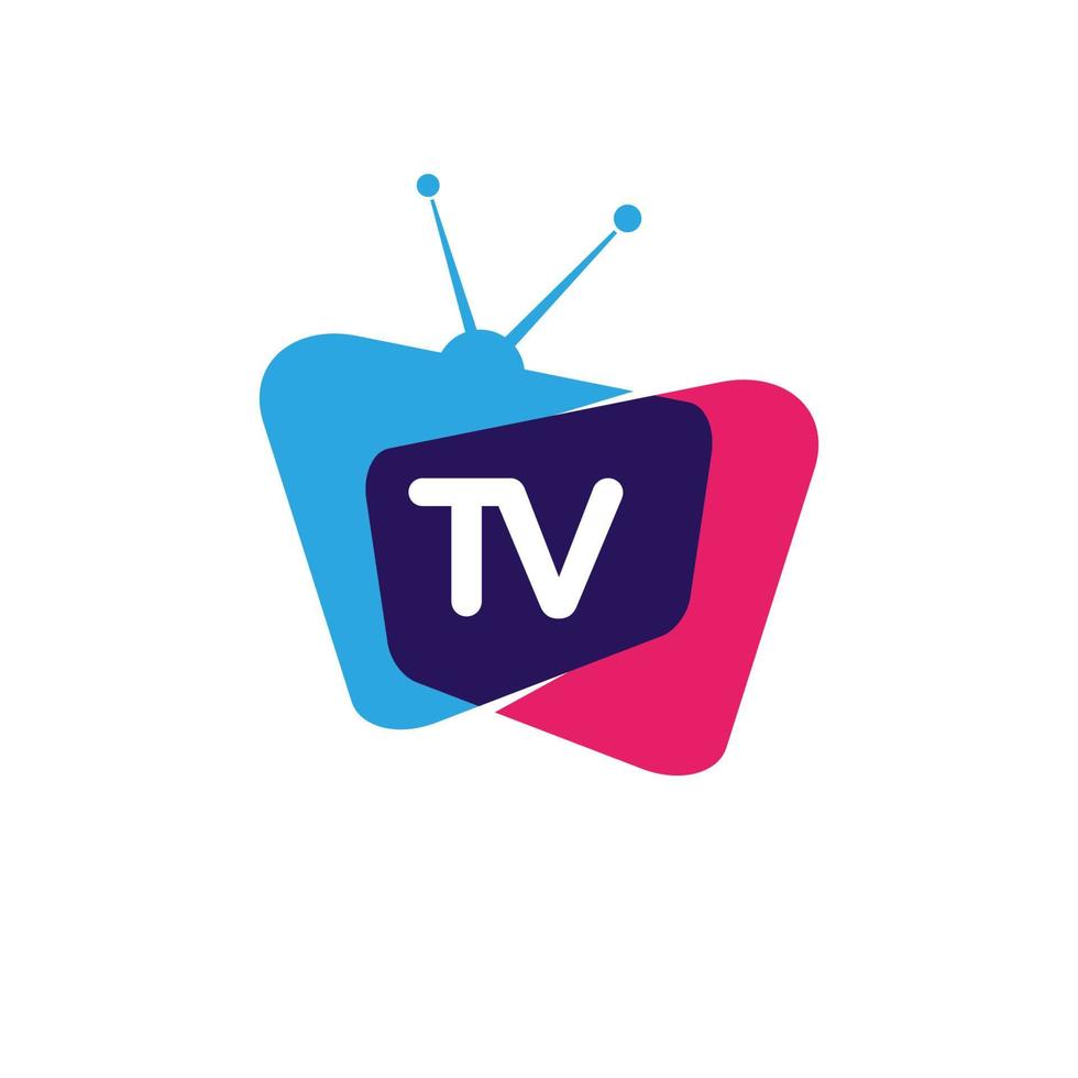 design de ilustração vetorial de logotipo de ícone de tv vetor