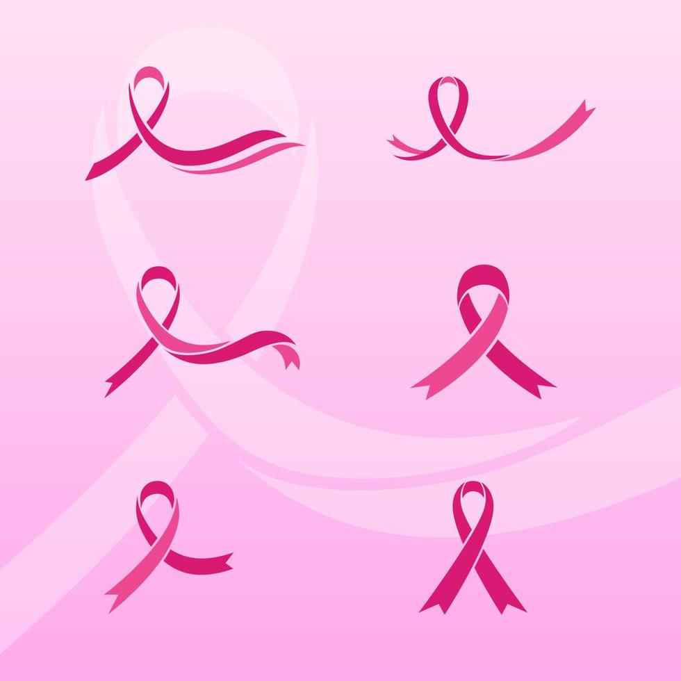 ícone de fita rosa de câncer de mama vetor