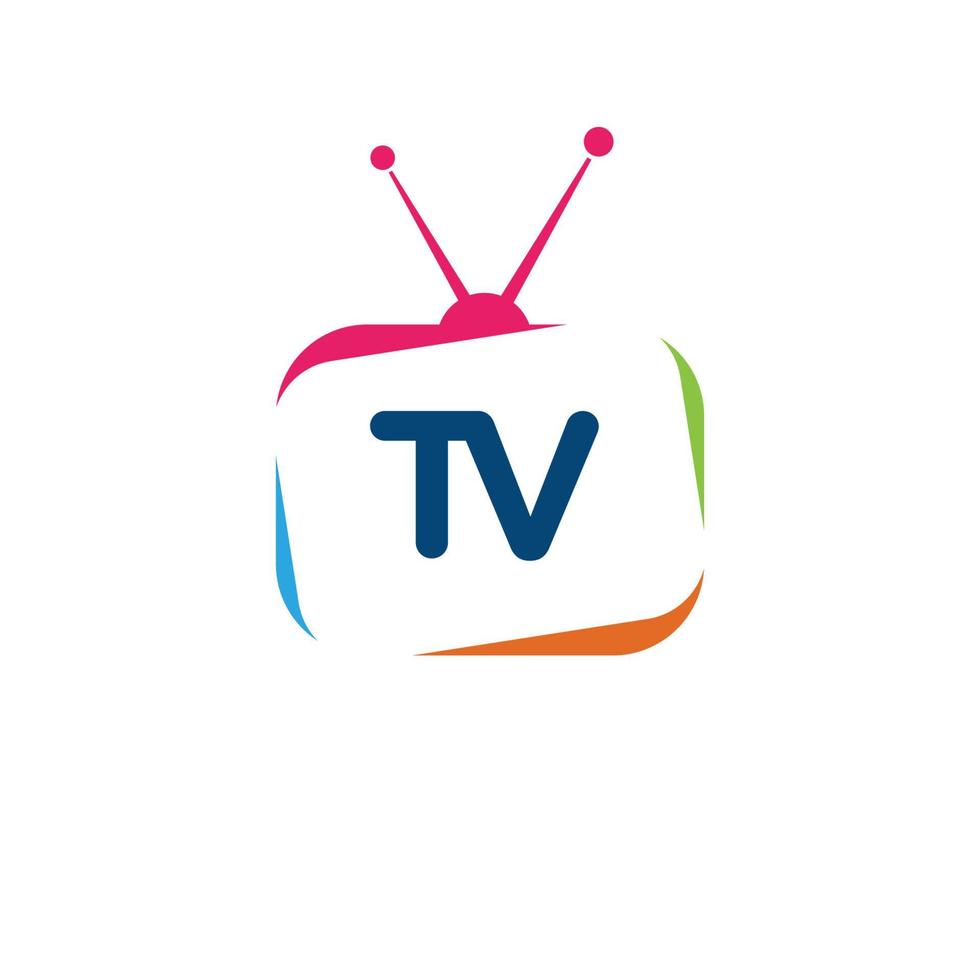 design de ilustração vetorial de logotipo de ícone de tv vetor