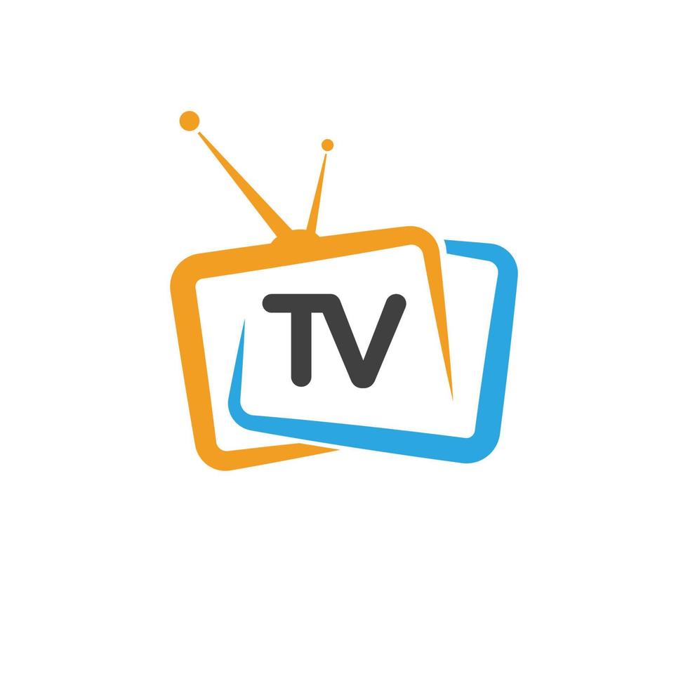 design de ilustração vetorial de logotipo de ícone de tv vetor