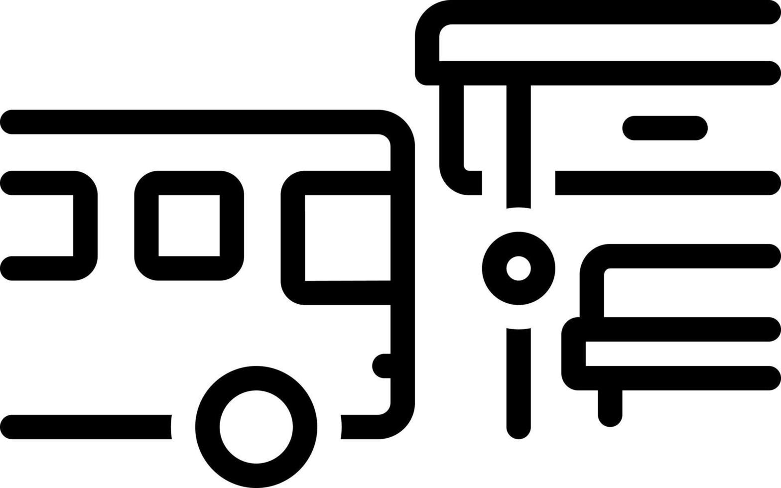 ícone de linha para ponto de ônibus vetor
