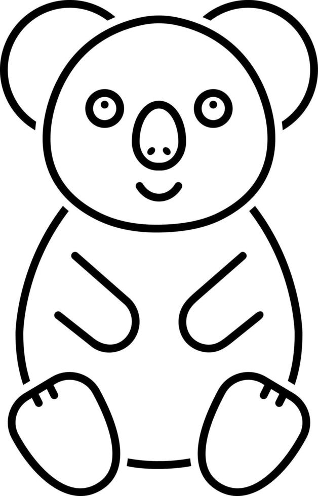 ícone de linha para coala vetor
