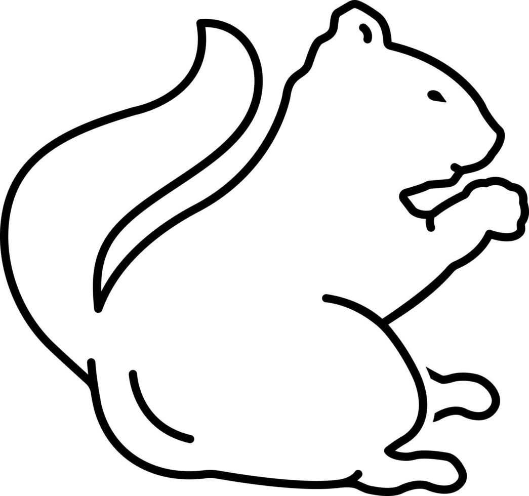 ícone de linha para esquilo vetor