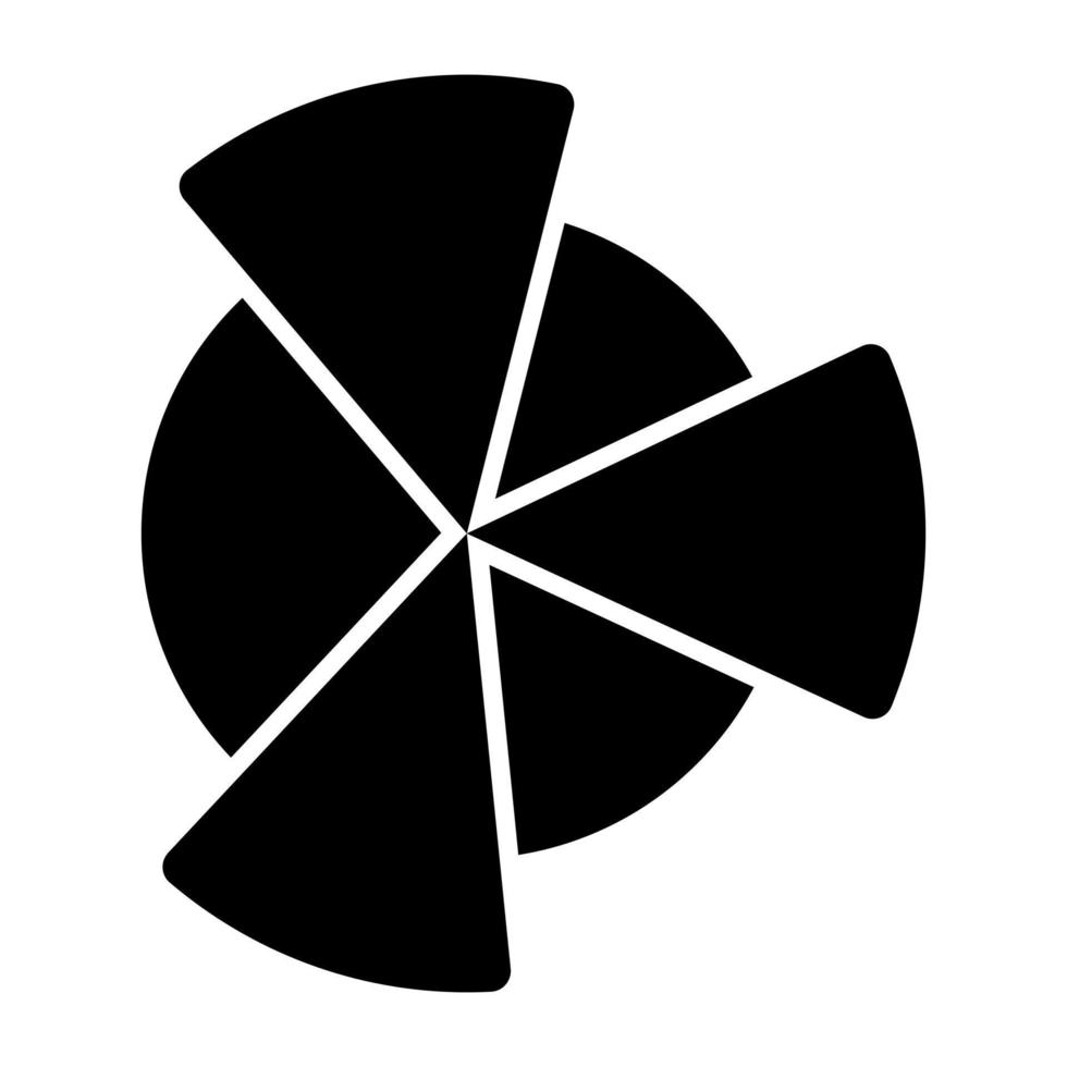 ícone de design moderno de gráficos de pizza vetor