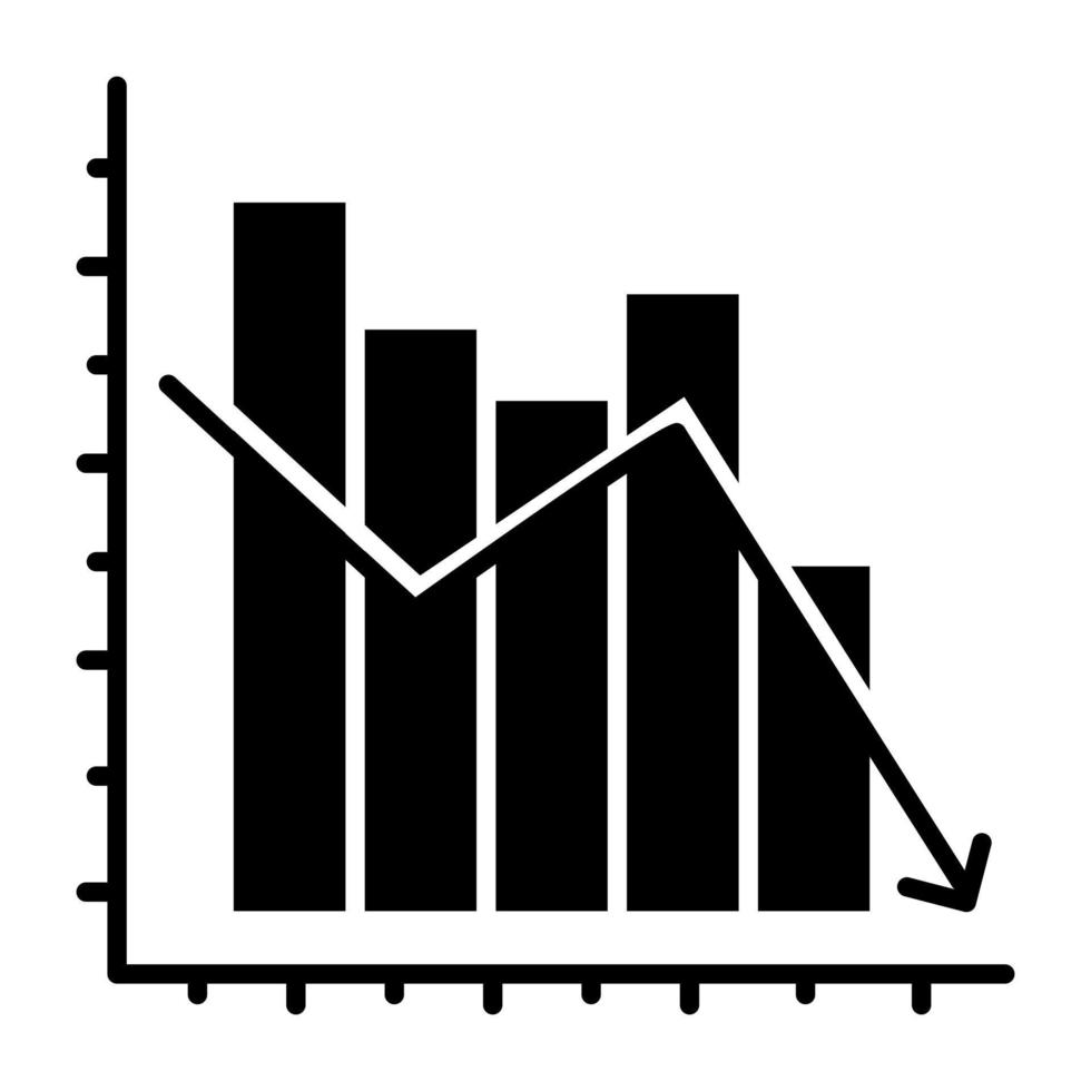 ícone de design moderno do gráfico de perda vetor