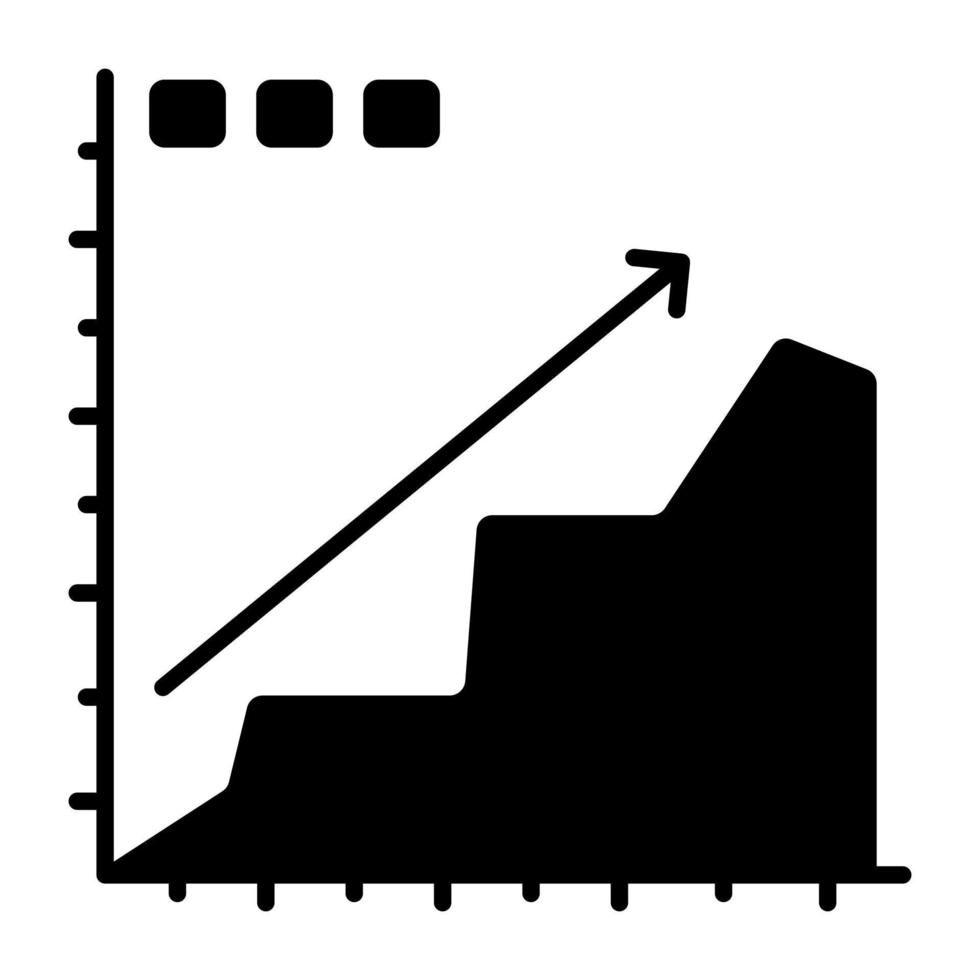 ícone de design sólido do gráfico de progresso vetor