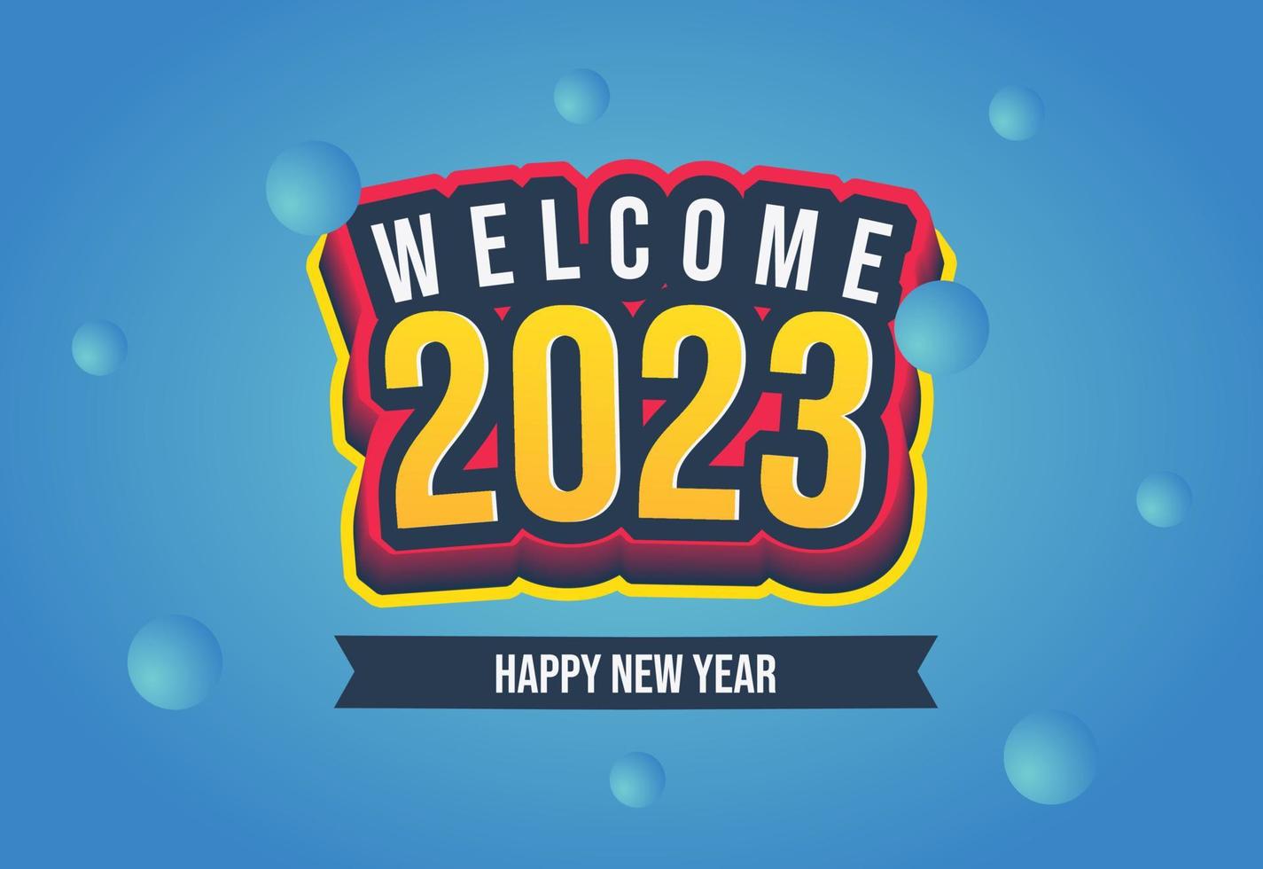 bem-vindo 2023 efeitos de texto para banners, cartões de felicitações e outros vetor