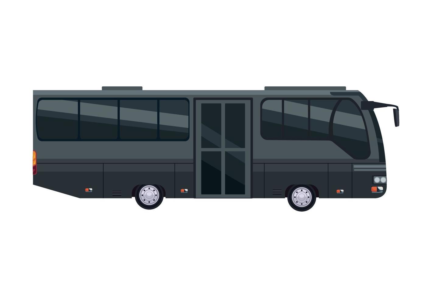 maquete de veículo de ônibus preto vetor