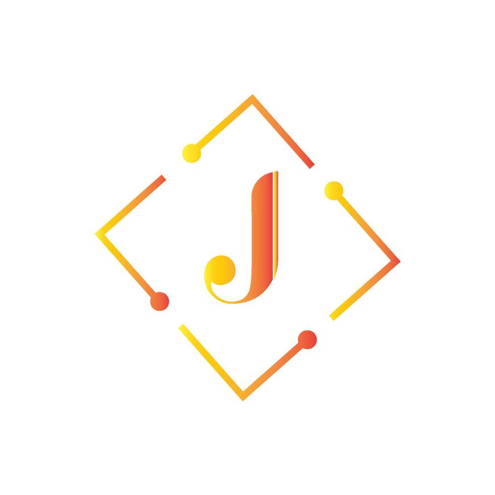 design de ícone de vetor de modelo de logotipo letra j